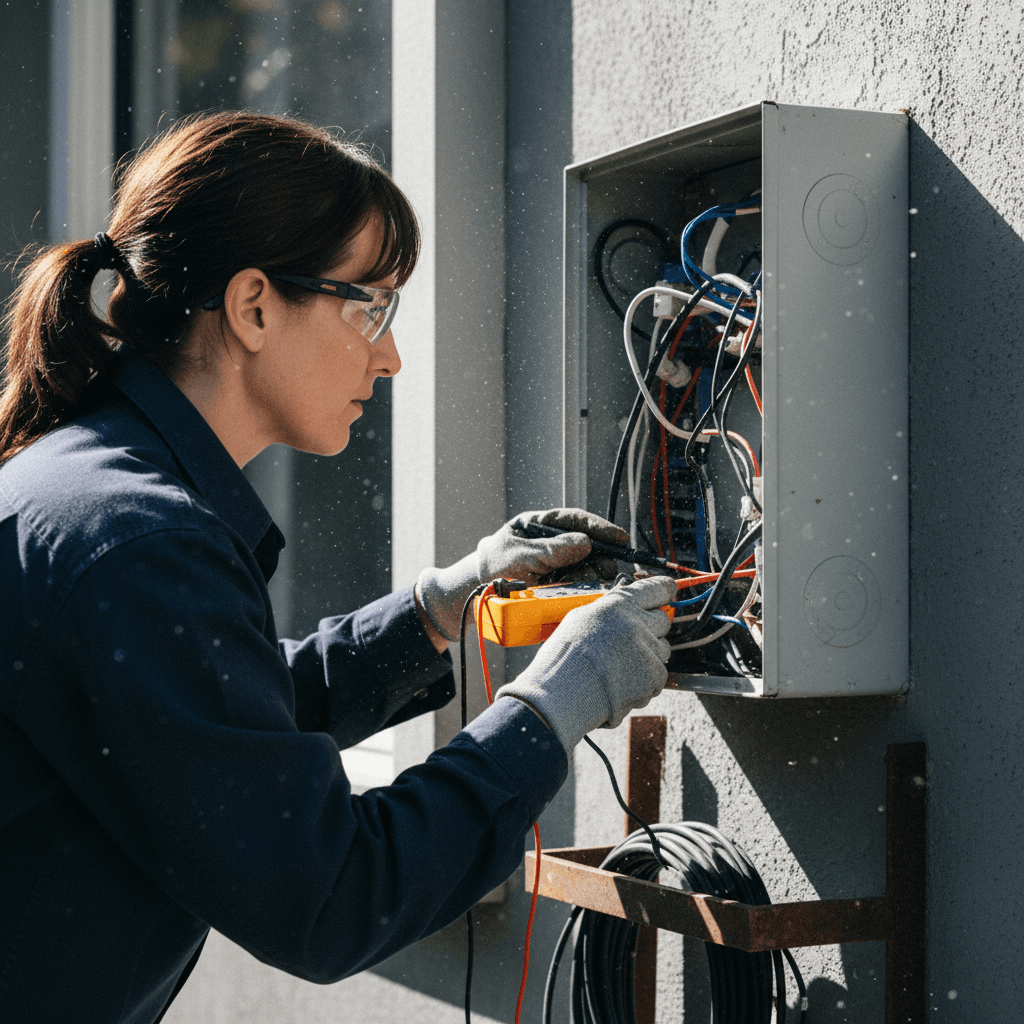 CCTV camera wiring and connection testing