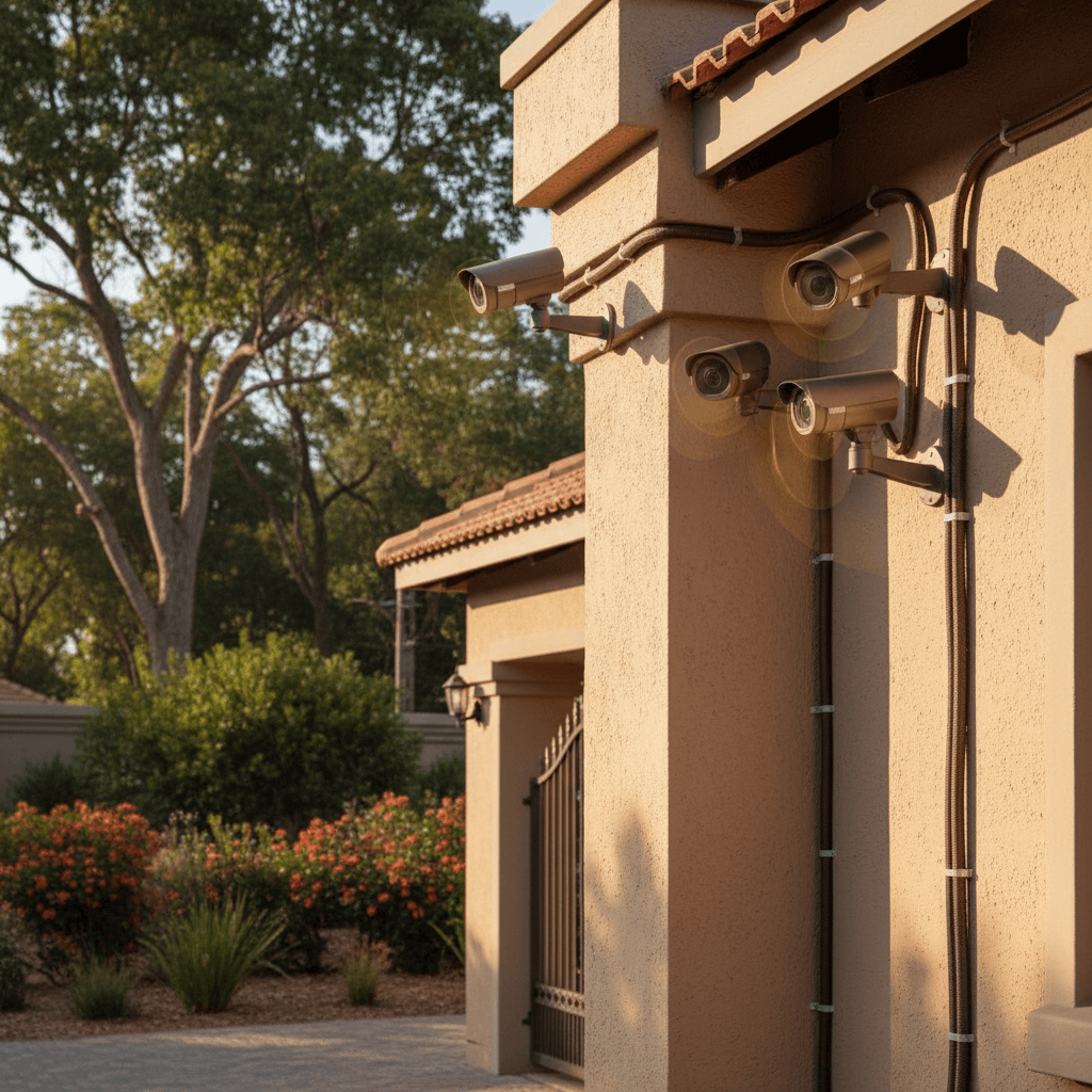 Complete CCTV camera system exterior installation