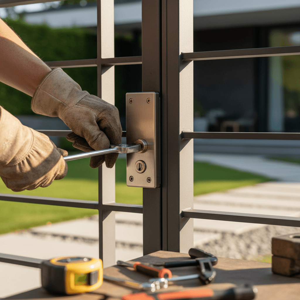 Gate motor installation